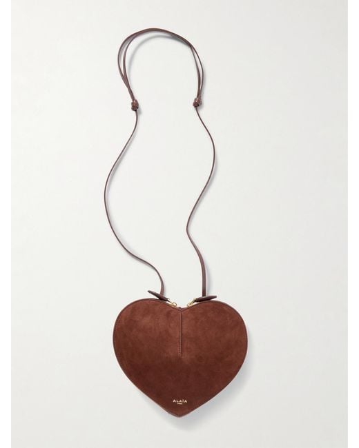 Alaïa White Le Coeur Suede And Leather Shoulder Bag