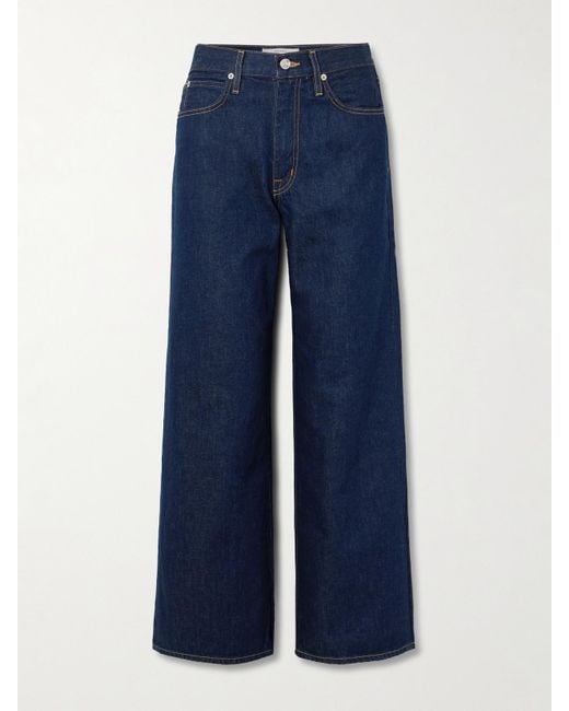 SLVRLAKE Denim Blue Selena Mid-Rise Wide-Leg Jeans