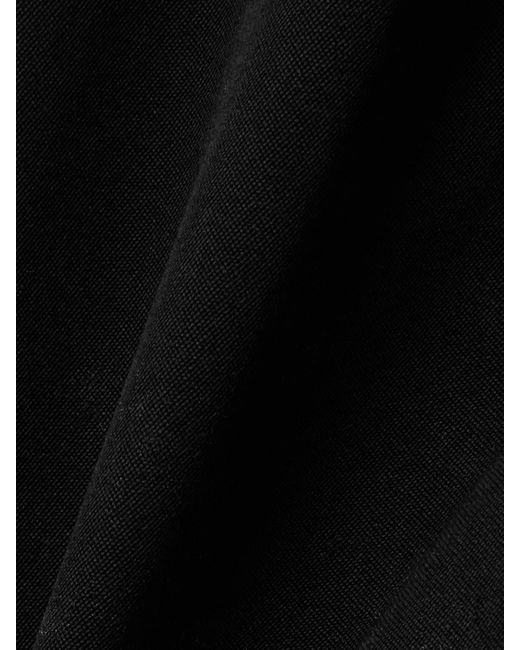 Saint Laurent Black Pleated Wool Wide-Leg Pants