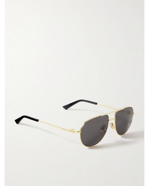 Bottega Veneta Black Aviator-Style-Tone Sunglasses