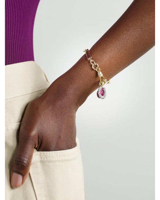 Lucy Delius Natural Twisted Chain, Horseshoe And Heart Convertible 14-Karat, Rhodium-Plated, Ruby And Diamond Necklace