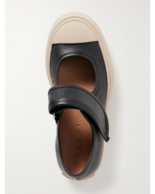 Marni Black Pablo Leather Mary Jane Platform Sneakers
