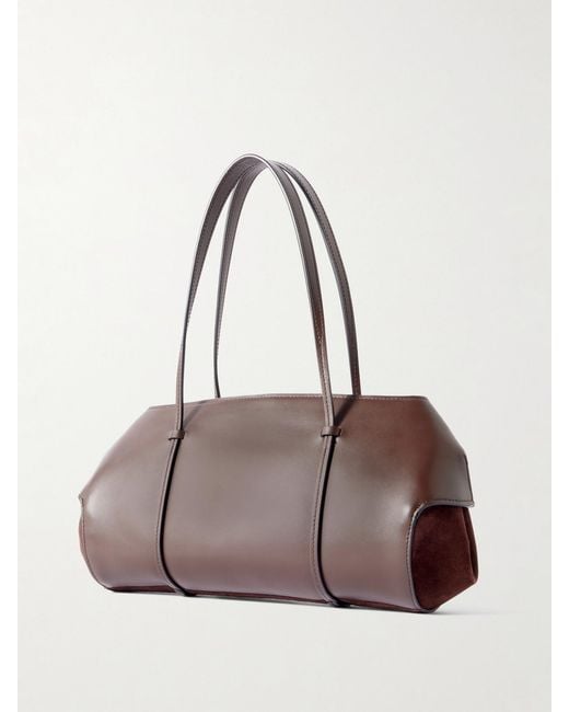 Neous Brown Berenices East To West Suede And Leather Shoulder Bag