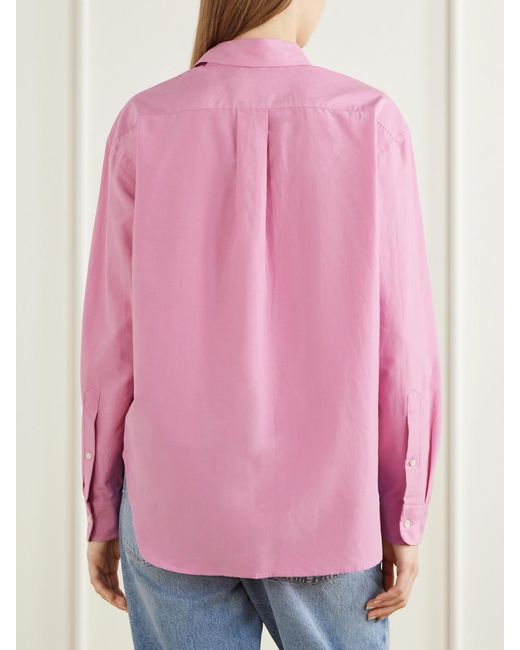Polo Ralph Lauren Pink Cotton And Silk-Blend Shirt