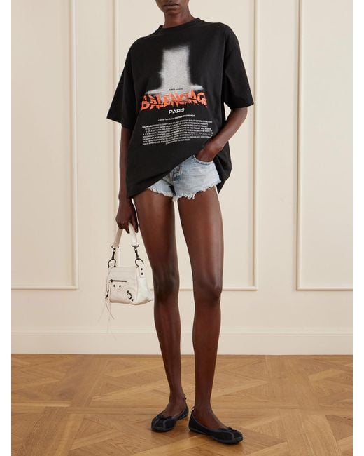Balenciaga Blue Frayed Denim Shorts