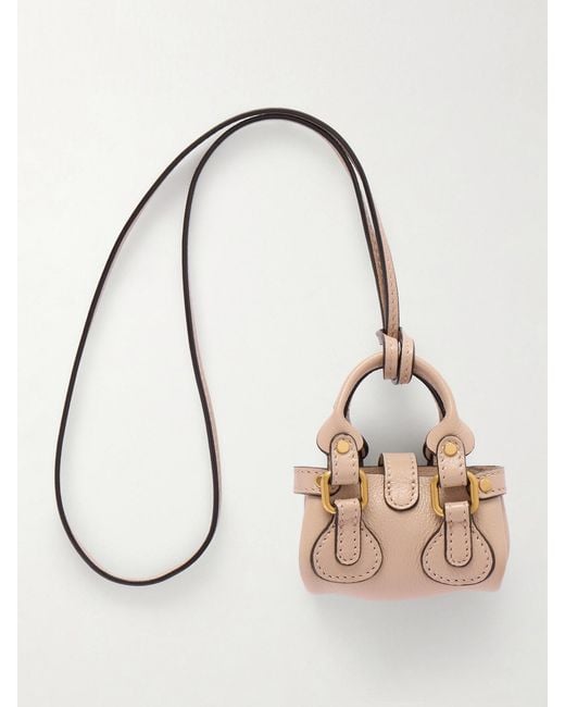 Chloé Natural Mini Paddington Leather Keychain