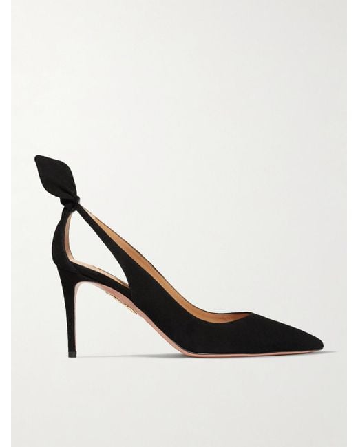 Aquazzura Black Bow Tie Pump 85