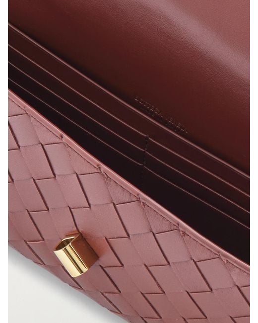 Bottega Veneta Red Andiamo Long Intrecciato Leather Clutch