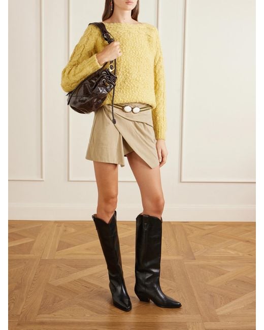 Isabel Marant Black Maia Snake-Effect Leather Shoulder Bag