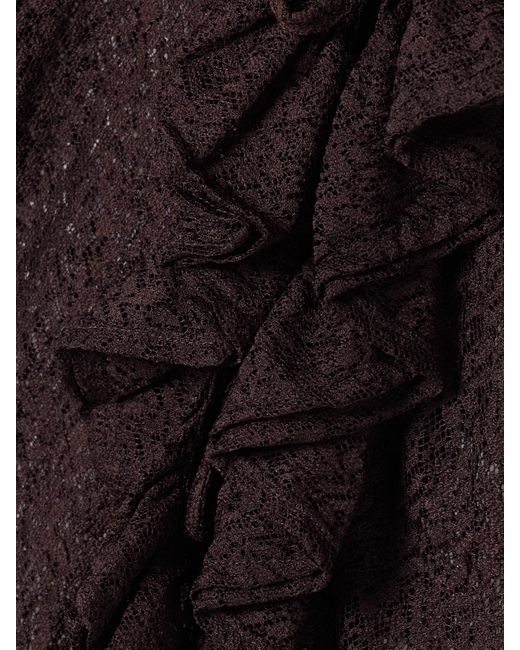 Bode Brown Ruffled Lace Blouse