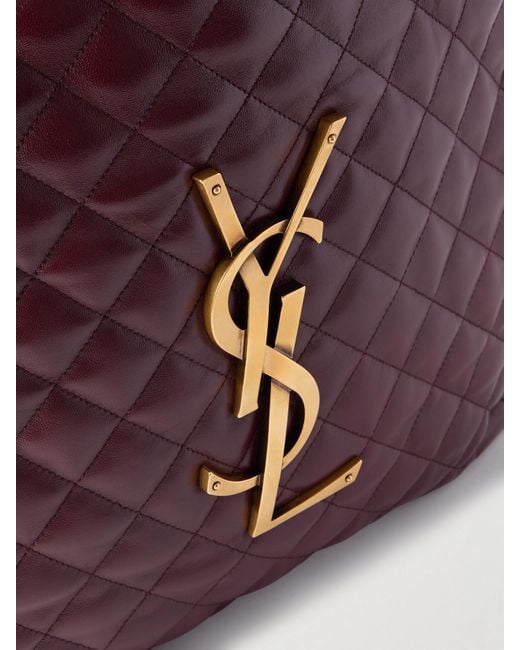 Saint Laurent Purple Icare Xl Tote Aus Gestepptem Leder Mit Verzierung