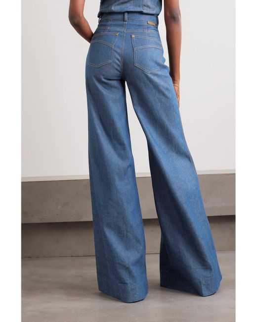 Zimmermann Blue Matchmaker High-Rise Wide-Leg Jeans