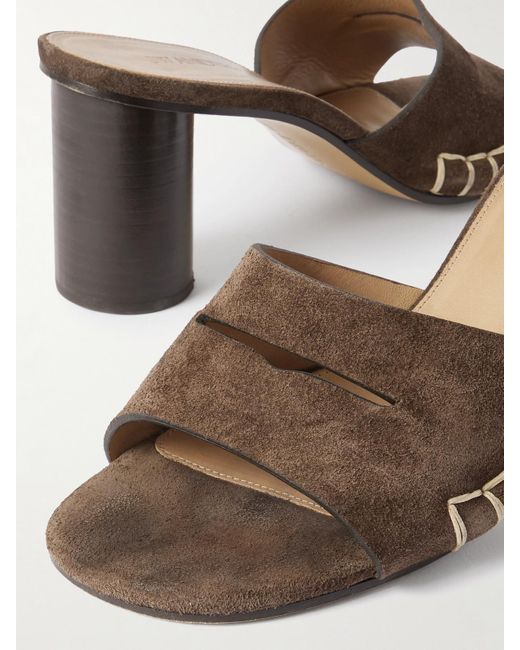 J.W. Anderson Natural Loafer Whipstitched Suede Mules