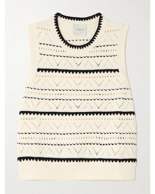 Varley Natural Athena Zweifarbiger Ärmelloser Pullover Aus Baumwolle