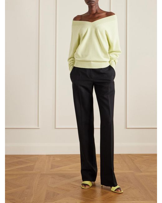 Tom Ford Yellow Satin Mules