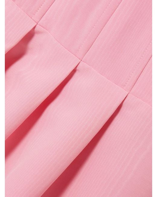 Rebecca Vallance Pink Amaro Belted Pleated Taffeta Gown