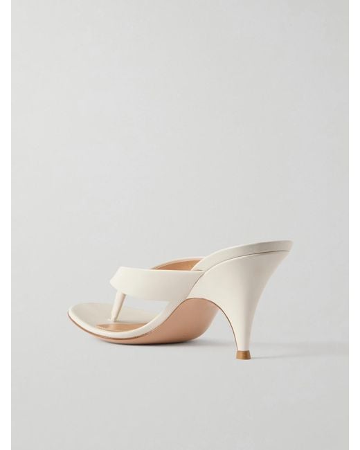 Gianvito Rossi Natural Sofia 70 Leather Thong Sandals
