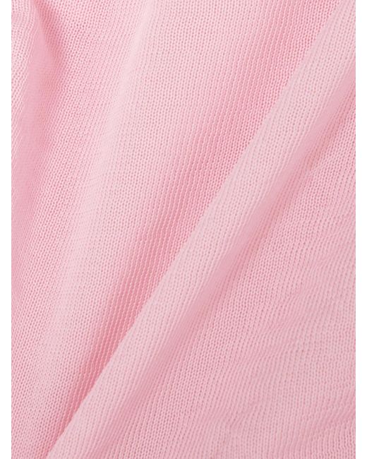 Renaissance Renaissance Pink Ruched Tulle And Ribbed Jersey Top