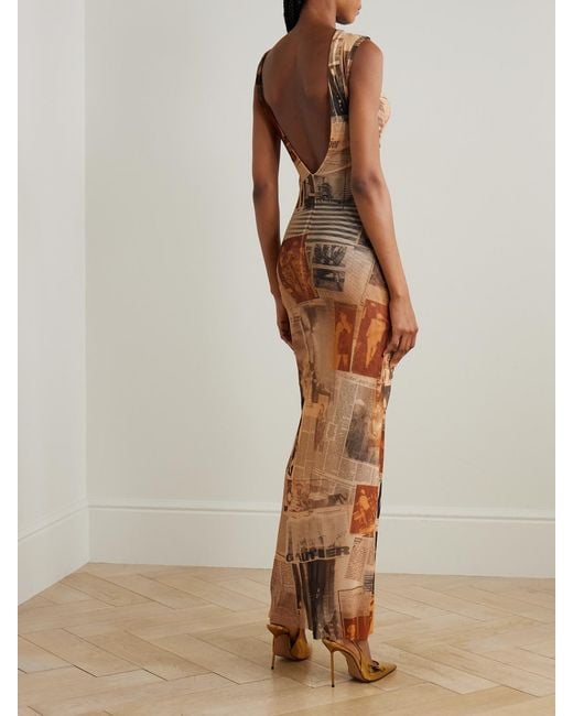 jean paul gaultier backless dress Vintage S/S 2000 Jean Paul Gaultier Leather Strap Mesh Dress – villa amour  vintage