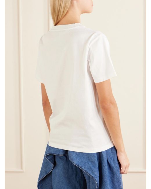 Loewe White Appliquéd Cotton-Jersey T-Shirt