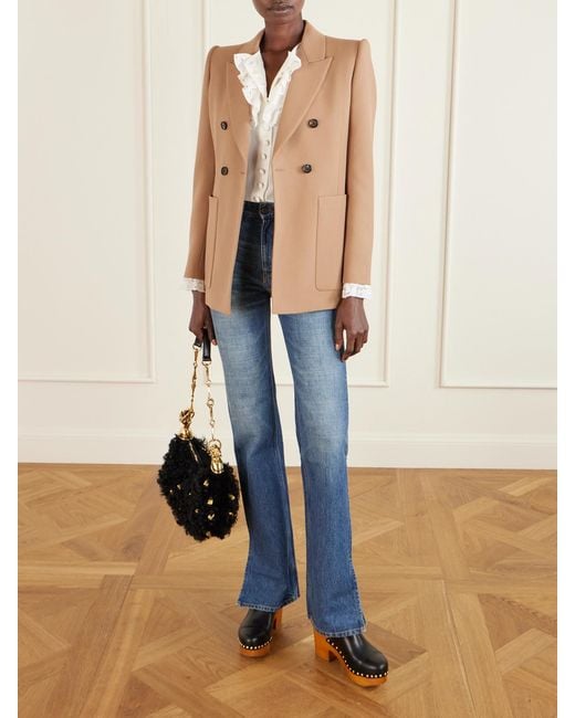 Blazer À Double Boutonnage En Gabardine De Laine Chloé en coloris Natural