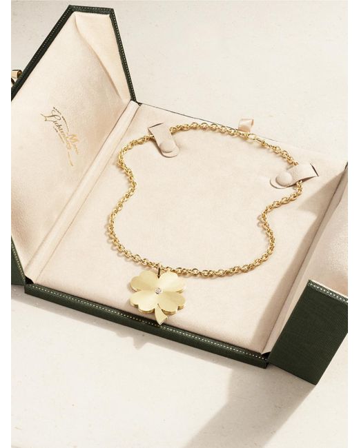 Marie Lichtenberg Natural Jumbo Clover 18-Karat Diamond Necklace
