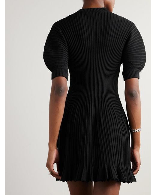 Ulla Johnson Black Talie Minikleid Aus Rippstrick Mit Falten