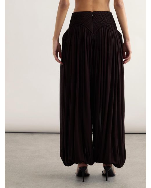Alaïa Black Pleated Crepe Balloon Pants
