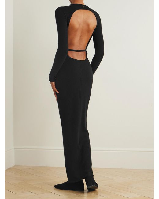 Robe Longue Dos Ouvert En Cachemire À Ornement Kiki de Montparnasse en coloris Black