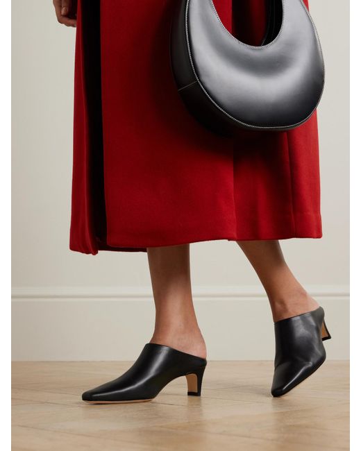 Staud Black Wally Mules Aus Leder