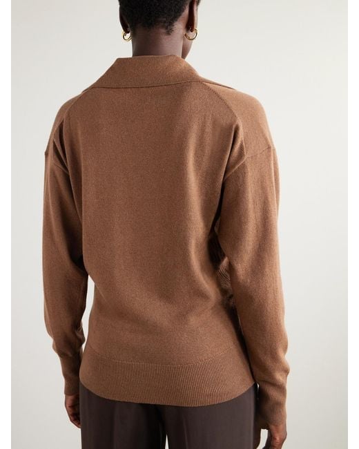 Tom Ford Brown Cashmere Polo Sweater