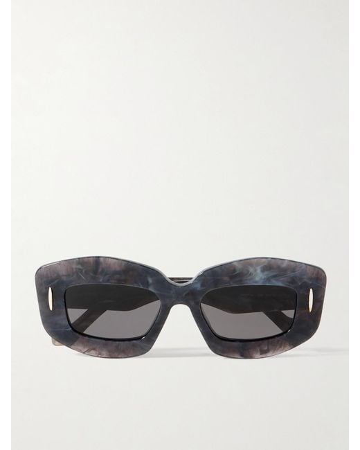 Loewe Screen Square-Frame Marbled Acetate Sunglasses in  display picture 2