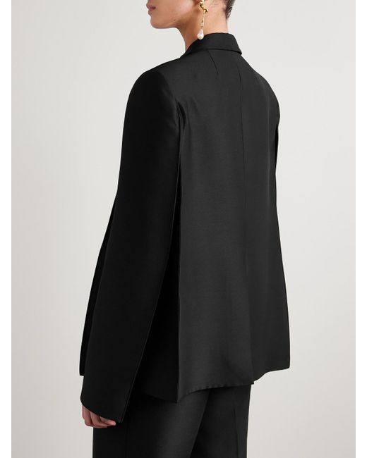 Khaite Black Crittan Wool And Silk-Blend Faille Blazer