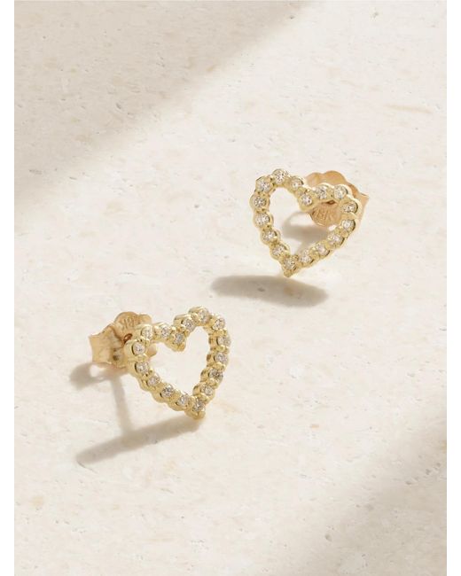 Jennifer Meyer Natural Open Heart 18-Karat Diamond Earrings