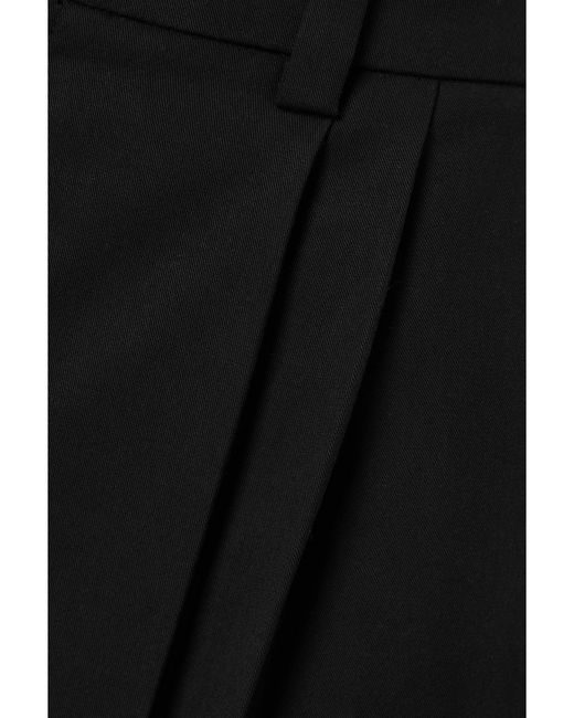 Vince Black Pleated Tencel Lyocell-Blend Straight-Leg Pants