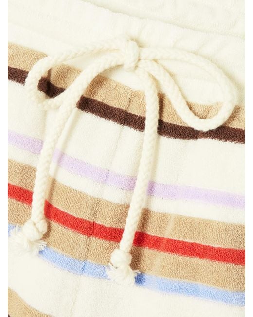 Veronica Beard Natural Mulberry Striped Cotton-Blend Terry Shorts