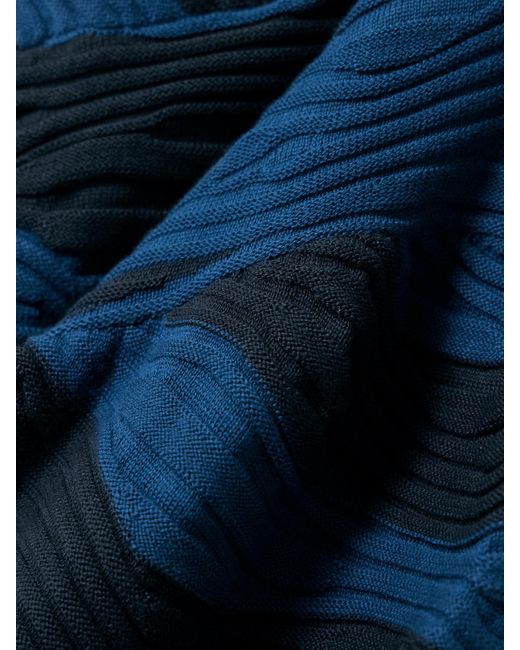Donde Esteban Blue Magdalena One-Shoulder Ribbed Cotton Maxi Dress