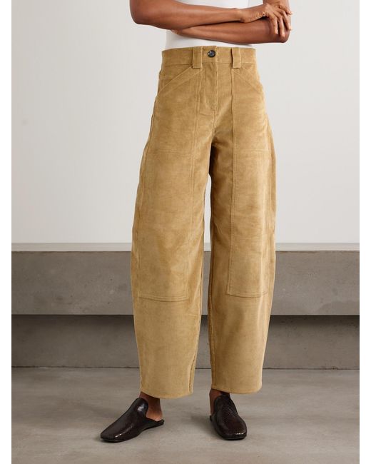 Co. Natural Tton-Rduroy Barrel-Leg Pants