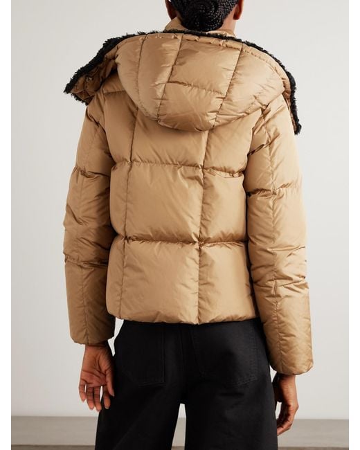 Moncler Brown Castelnou Appliquéd Hooded Fleece-Trimmed Shell Down Jacket