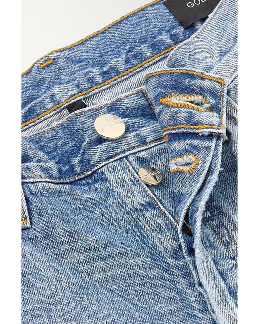 Goldsign Blue The Storey Cropped High-Rise Wide-Leg Jeans
