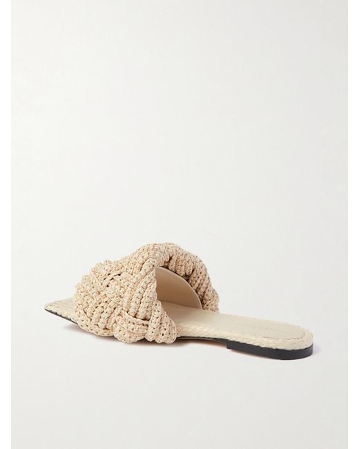 Bottega Veneta Natural Lido Leather Slides