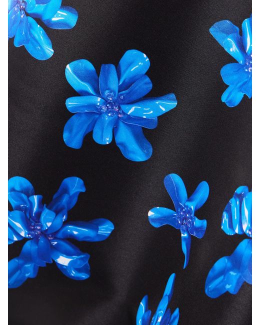 Emilia Wickstead Blue Tamilla Floral-Print Faille Maxi Skirt