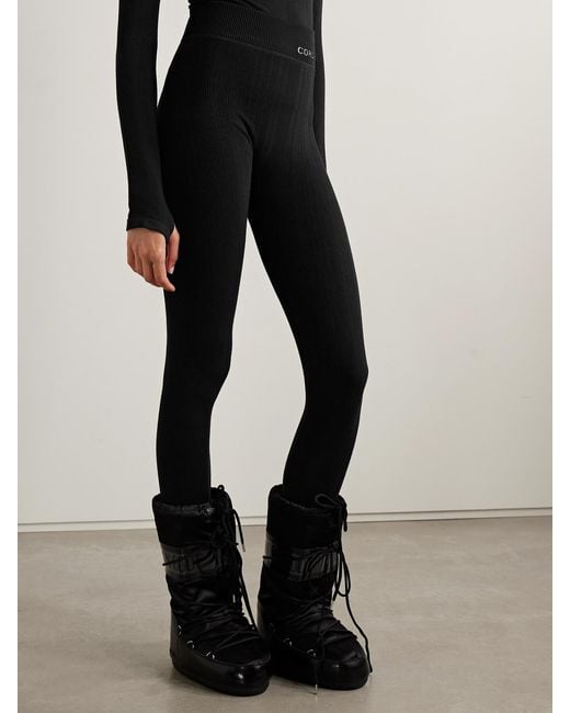 CORDOVA Black Sol Ribbed-Knit Leggings