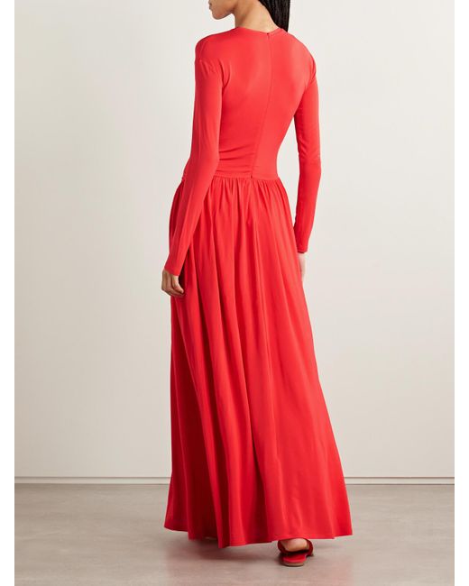 TOVE Red Orea Maxikleid Aus Stretch-Jersey Mit Raffungen