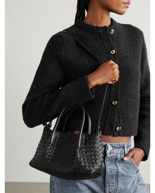 Bottega Veneta Black Pinacoteca Kleine Tote Aus Intrecciato-Leder