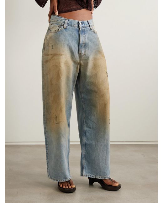 Acne Blue Halbhohe Jeans Mit Weitem Bein Aus Bio-Denim