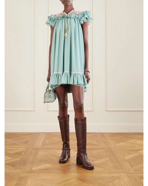 Chloé Brown Dakota Embellished Leather Knee Boots