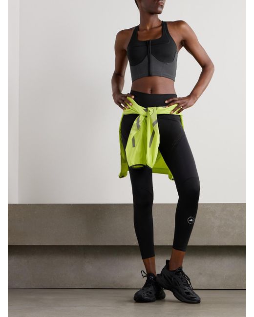 Adidas By Stella McCartney Black Verkürztes Bustier Aus Stretch-Material