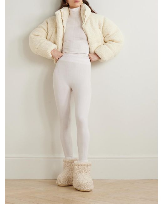 CORDOVA White Sol Ribbed Stretch-Jersey Leggings