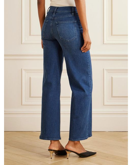 Jean Droit Taille Mi-Haute Le Slim Palazzo FRAME en coloris Blue